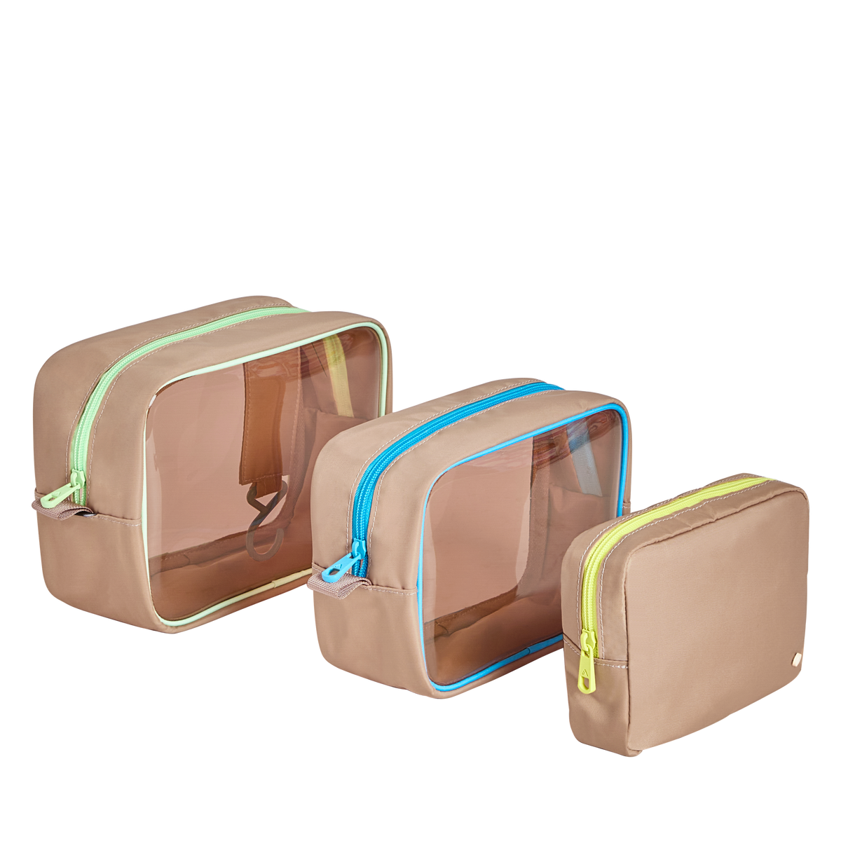 state bags travel pouch set latte tpu/nylon canvas latte front view side angle click to zoom