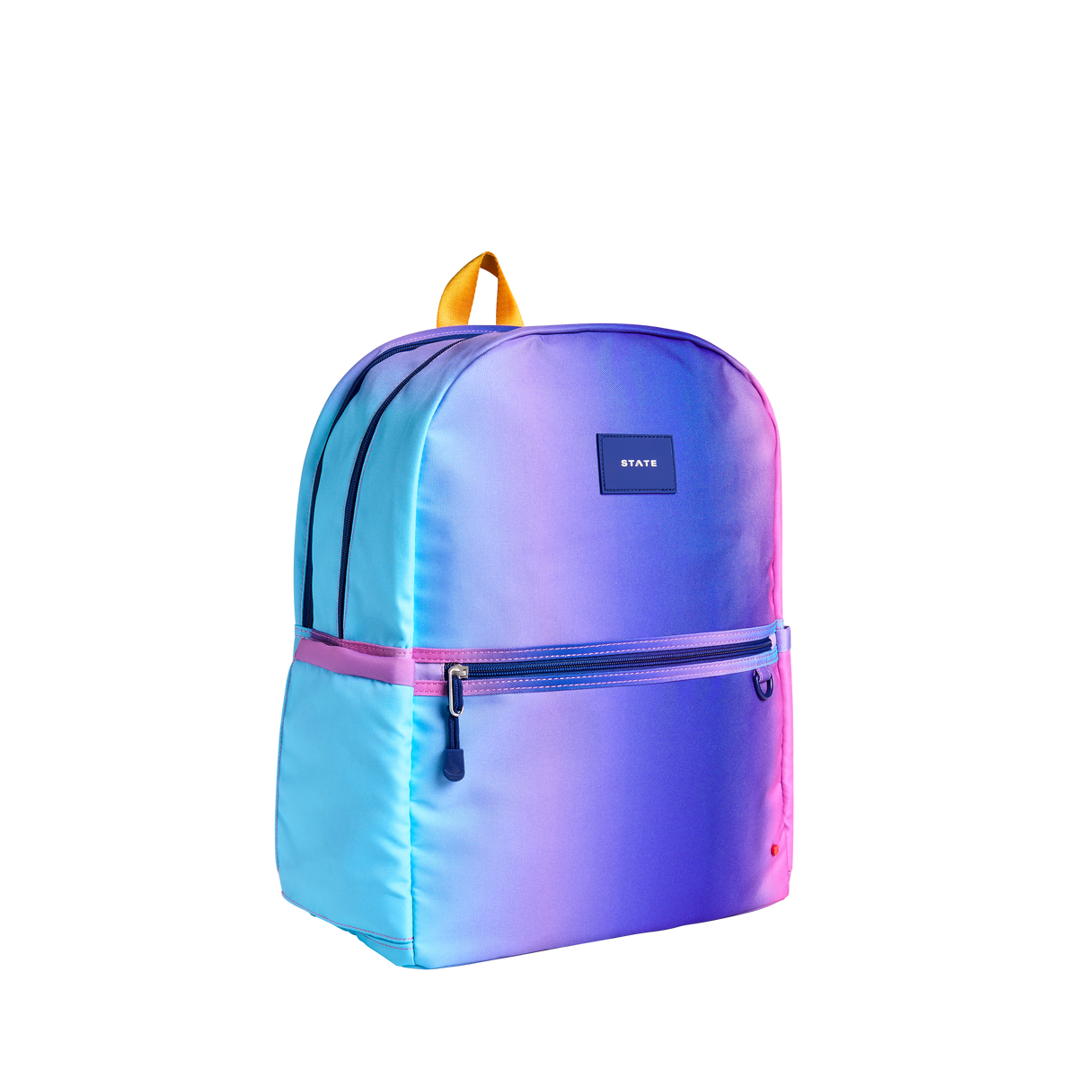 STATE Bags Kane Kids Large Recycled Polycanvas Blue/Pink Gradient Side View Click to Zoom