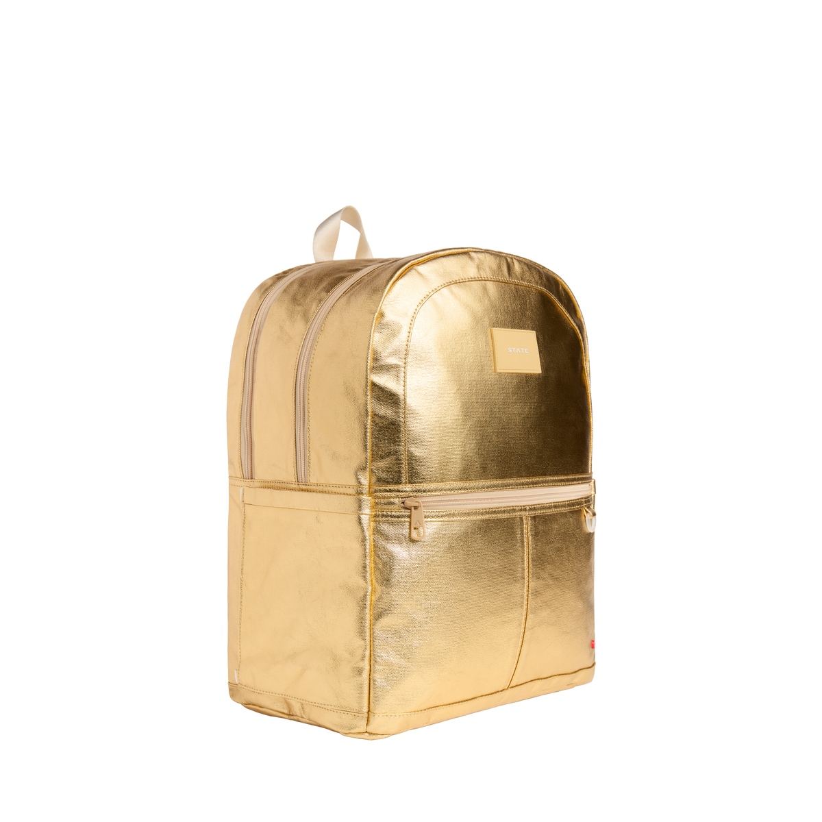 state bags kane kids large backpack metallic gold front view side angle click to zoom