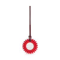 STATE Bags Flower Luggage Tag Vegea Leather Red Front View Click to Zoom