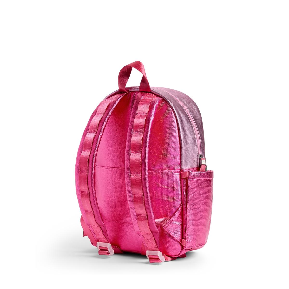 STATE Bags Kane Mini Backpack Pink/Hot Pink Metallic Colorblock Back Angle View Click to Zoom
