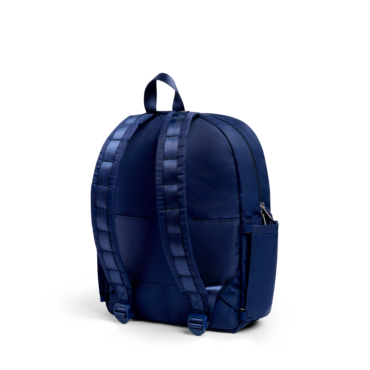STATE Bags Kane Backpack Blue Chevron Back Side View Click to Zoom