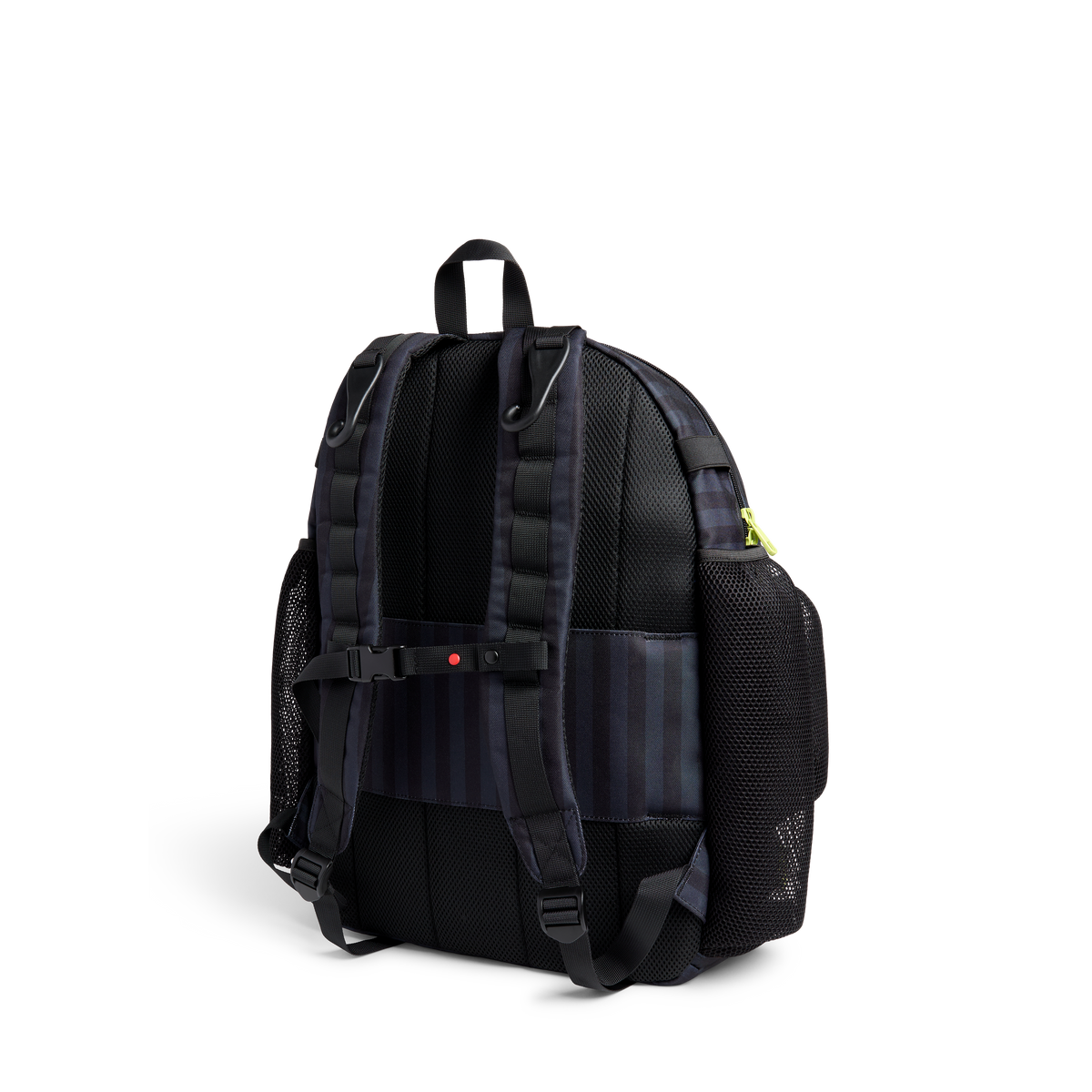 STATE Bags Shea Baseball Backpack Blue Gray Striped Back View Click to Zoom