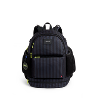 STATE Bags Shea Baseball Backpack Blue Gray Striped Front View Click to Zoom