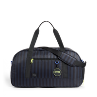 STATE Bags Fenway Sports Duffle Blue Gray Striped Front View Click to Zoom