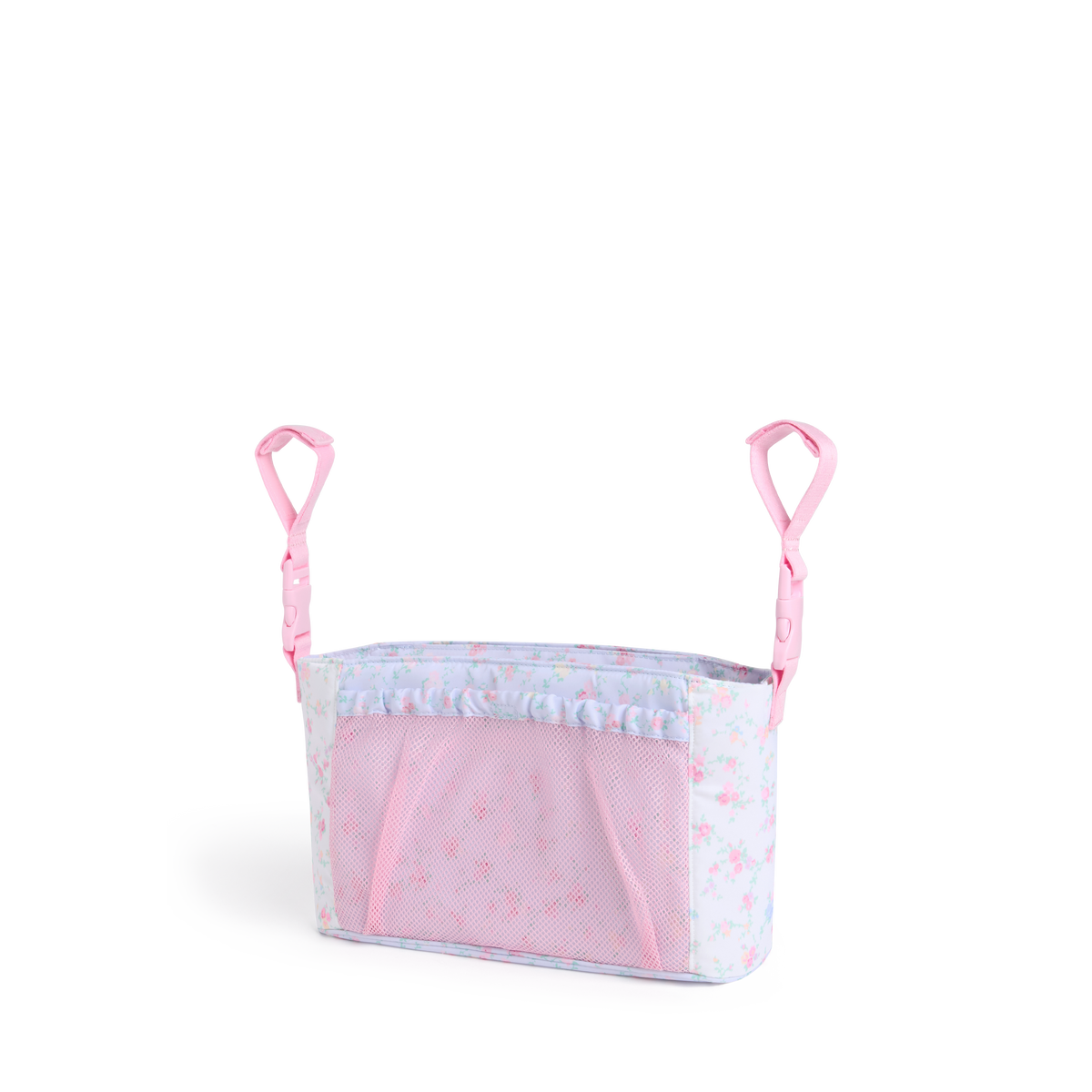 STATE x LoveShackFancy Stroller Organizer Confetti Bloom / Wildflower Blue Back View Click to Zoom
