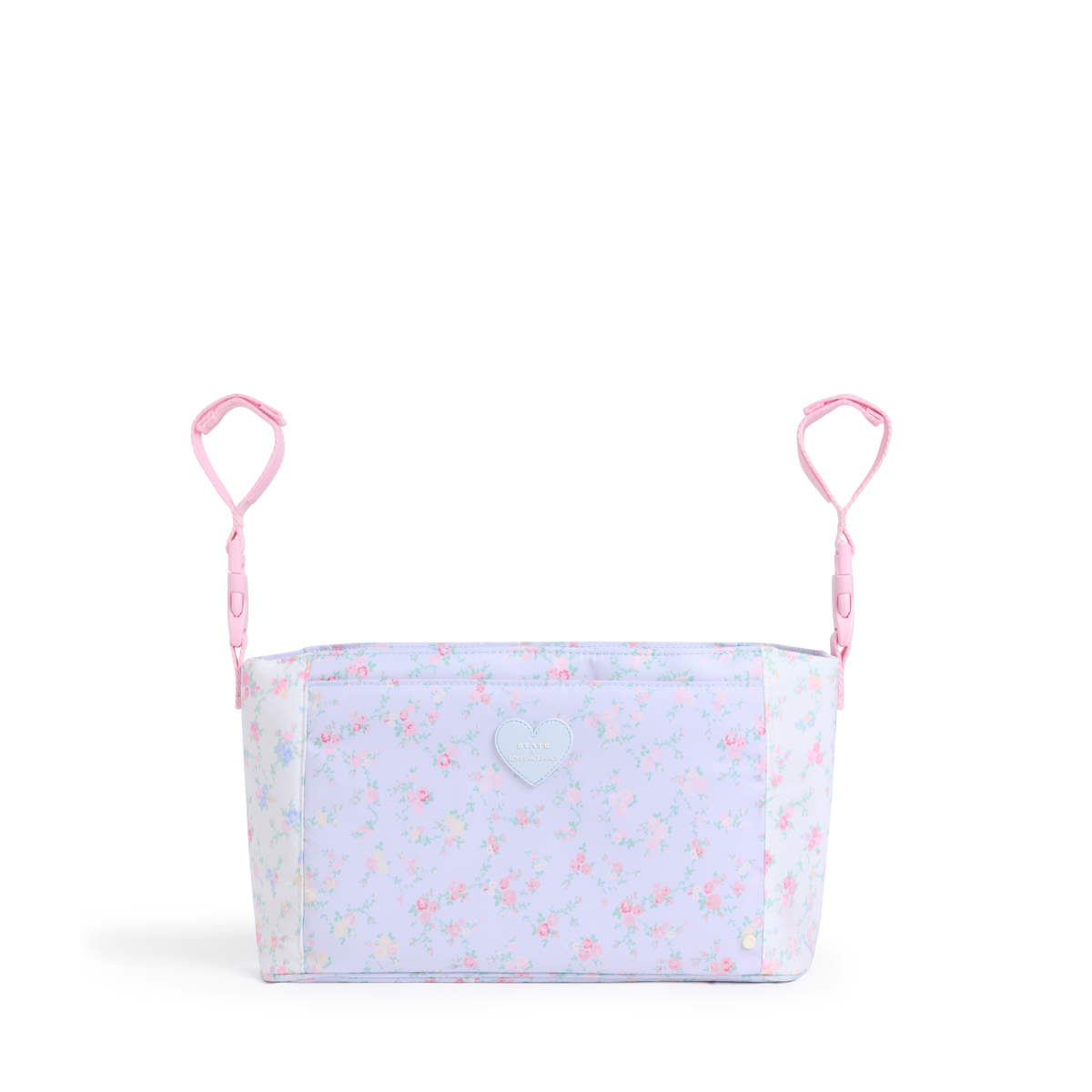 STATE x LoveShackFancy Stroller Organizer Confetti Bloom / Wildflower Blue Front View Click to Zoom