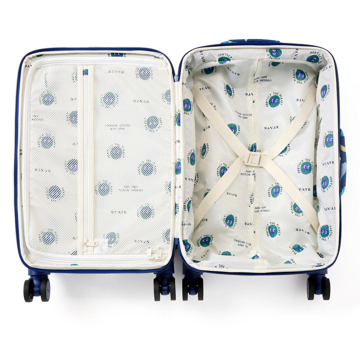 STATE Bags Logan Carry-On Suitcase Dino Fossils Overhead Interior View Click to Zoom