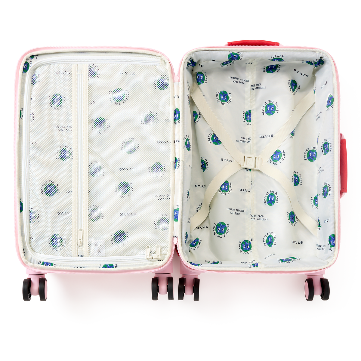 STATE Bags Logan Carry-On Suitcase Cherry Overhead Interior View Click to Zoom